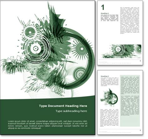 Royalty Free Abstract Art Microsoft Word Template In Green