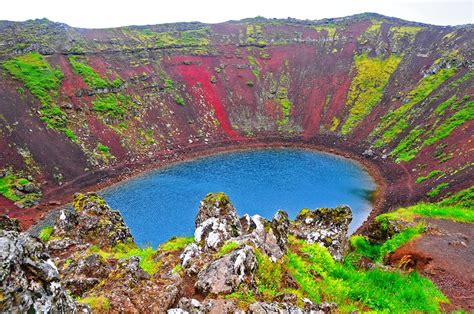Travel Trip Journey Kerið Crater A Volcanic Crater Lake In Iceland