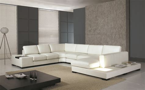 modern white leather sectional sofa  contemporary living room