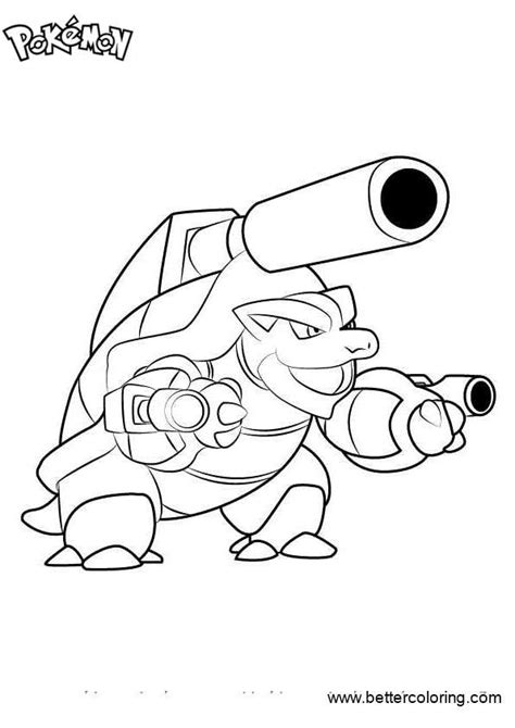 Pokemon Coloring Pages Mega Blastoise Free Printable Coloring Pages