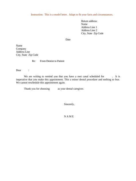Sample Letter For From Dentist To Patient Form Fill Out And Sign