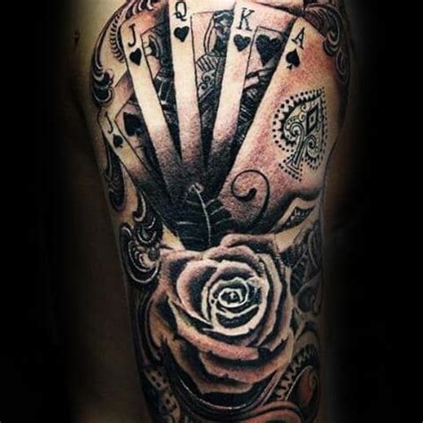 Playing card tattoo designs, meanings, pictures, and ideas. 90 Playing Card Tattoos For Men - Lucky Design Ideas