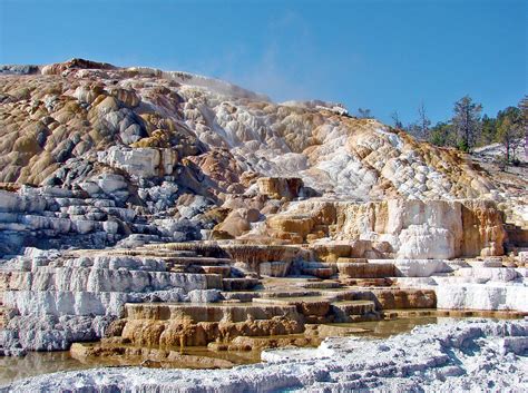 Mammoth Hot Springs Complex Usa With Map And Photos