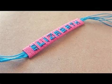 El patrón con las letras. Como hacer pulsera con nombre facil // pulsera de hilo ...