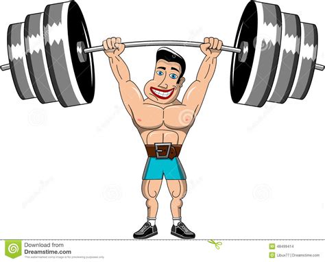 Weightlifter Man Muscular Power Lifting Isolated Stock Vector