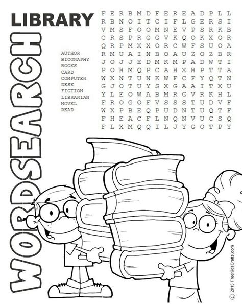 Printable Library Word Search Library Rules Library Themes Library