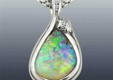 Iridescent Opal Drop Pendant Skylight Jewelers