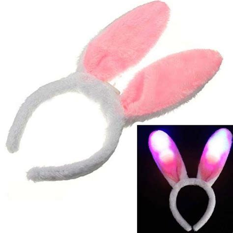 Online Cheap Light Up Bunny Ears Flashing Led Headband Easter Halloween