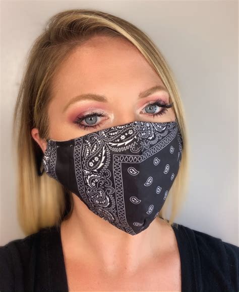 New Style Bandana Face Mask Black Bandana Mask Face Mask With Etsy