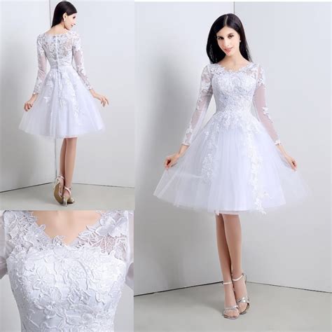 Vestido De Novia Boda Civil Corto Tul Encaje Elegante ...