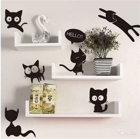 Наклейки на стену Мультяшные кошки купить в Республике Удмуртия на avito — Объявления на