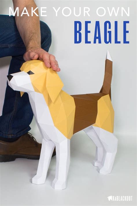 Beagle Papercraft Template Papercraft Dog Diy Beagle Origami Dog