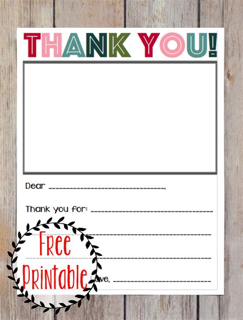 Printable Thank You Note Thank You Letter Template Thank You Note