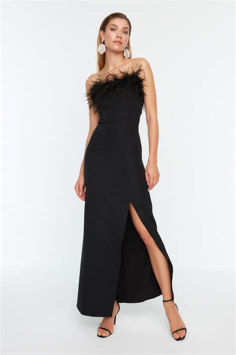 Trendyolmilla Abiye Elbise Siyah Otriş Detaylı Fiyatı Trendyol