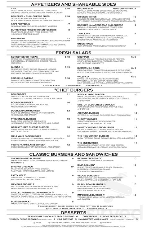 BRU Burger Bar - Fort Mitchell menus in Fort Mitchell, Kentucky, United
