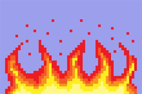 Premium Vector Pixel Fire Art Bit