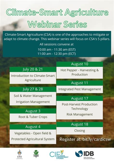 Climate Smart Agriculture Webinar Series Hosted By Ppcr Project Cardi