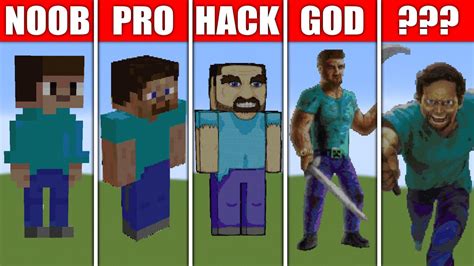 Pixel Art Noob Vs Pro Vs Hacker Vs God Steve In Minecraft Youtube