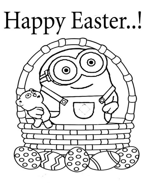 Cartoon Easter Pages Minions Coloring Pages