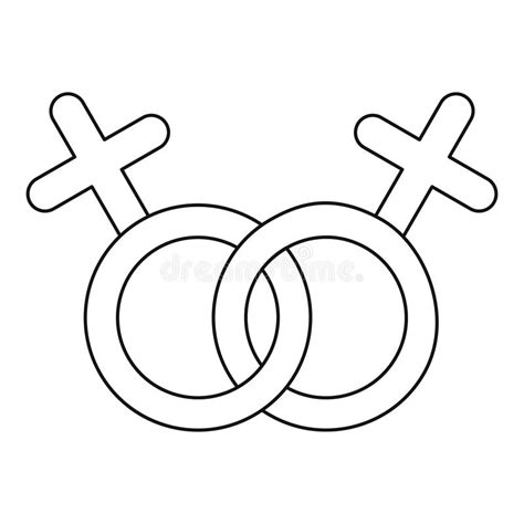 gay and lesbian outline icons in set collection for design sexual minority and attributes vector