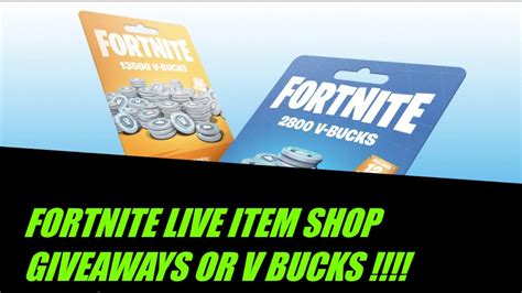 Fortnite Live V Bucks Or Item Shop Giveaway Enter To Win Youtube