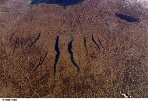 A Satellite Photo Of The Finger Lakes Fingerlakes Region In Upstate