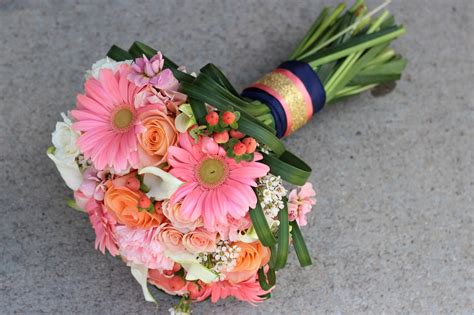 Peach and coral wedding bouquet with gold jewel accents. Celebration Flair: Peach and Pink and Coral Oh My! Lindsay ...