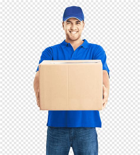 Man Carrying Box Delivery Man Pizza Delivery Courier United Parcel