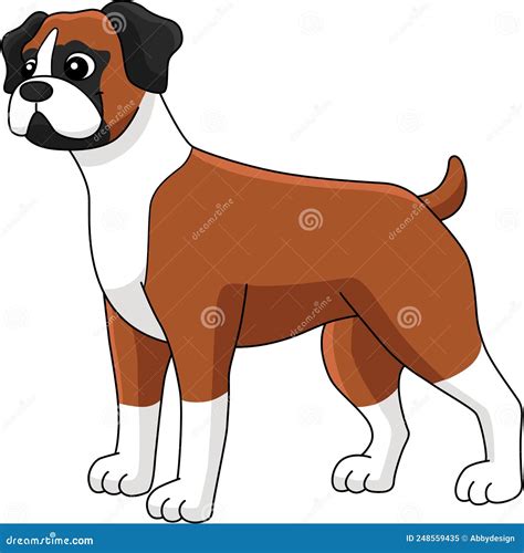 Boxer Dog Cartoon Colored Clipart Illustration Stock Vector