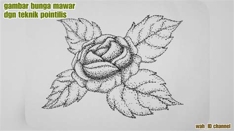 Gambar Bunga Mawar Dgn Teknik Pointilis Tutorial Gambar Pointilis