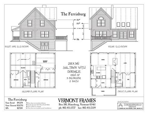 Feet, 5 bedrooms, 4 baths. Ferrisburg Saltbox | Floor plans, House plans, Post and beam