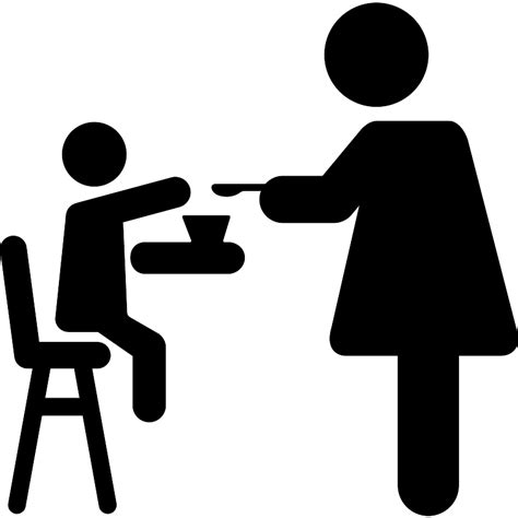 Mother Giving Food To Her Son Vector Svg Icon Svg Repo