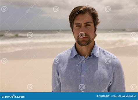 Man Standing On The Beach Stock Image Image Of Caucasian 139188551