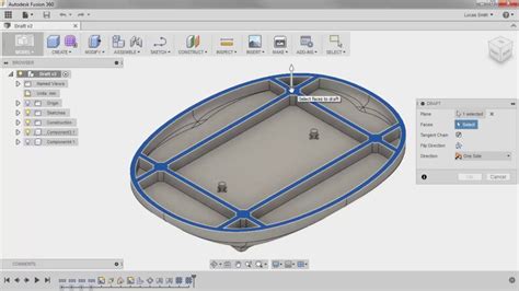 Autodesk Fusion 360 Apply Draft To A Solid Body Youtube