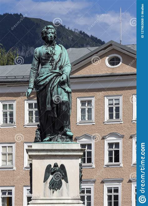 Statue Of Wolfgang Amadeus Mozart Salzburg Austria