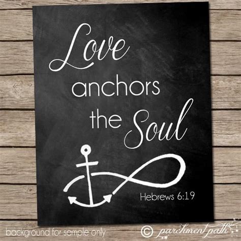 Love Anchors The Soul Wall Art Hebrews 619 Bible Verse Etsy In 2020