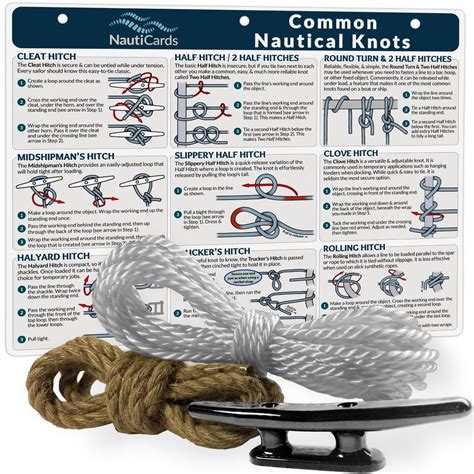 Deluxe Nautical Knot Kit Waterproof Nautical Knot Chart 6 Boat