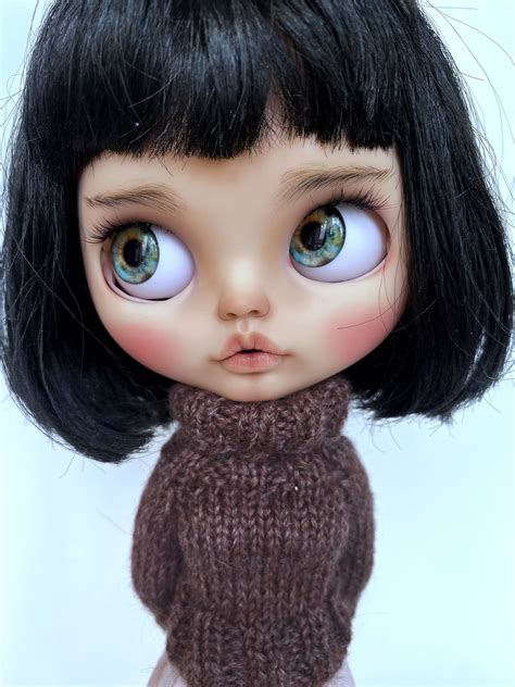 Sold Out Blythe Custom Doll Black Hair Ooak Blythe Doll Etsy Australia