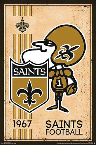 Nfl Heritage Series New Orleans Saints Retro Logo C1967 Official Team