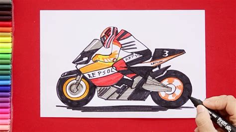 How To Draw Motogp Bike Rider Youtube