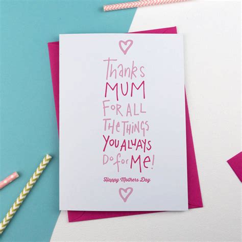 Thanks Mum Mothers Day Card By A Is For Alphabet