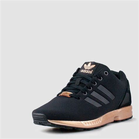 Adidas black and rose gold sneakers. Shoes: adidas shoes, adidas rose gold zx flux, adidas, adidas zx flux, black sneakers, black ...