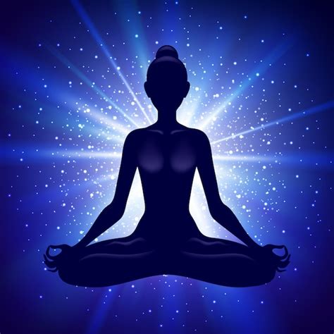 Premium Vector Meditating Woman In Lotus Pose Yoga Illustration