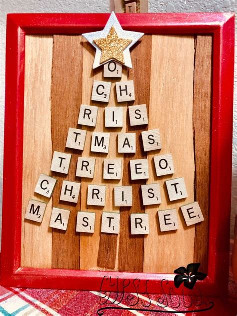 Scrabble Tiles Christmas Tree On Mercari In 2021 Scrabble Christmas