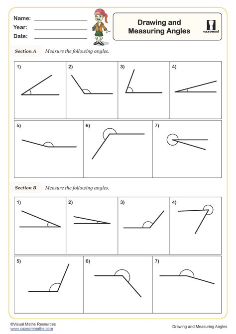 Drawing And Measuring Angles Worksheet Pdf Printable Geometry Worksheets