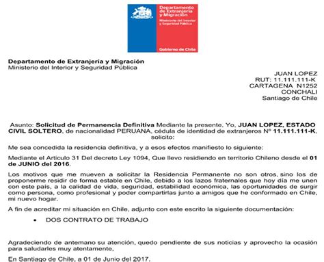 Carta Explicativa Solicitud Visa Definitiva Chile Kulturaupice My Xxx Hot Girl