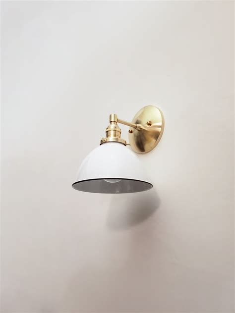 Modern Wall Gold Sconce Industrial Light Brushed Brass And Etsy