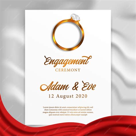 Premium Vector Ring Engagement Wedding Greeting Card Template