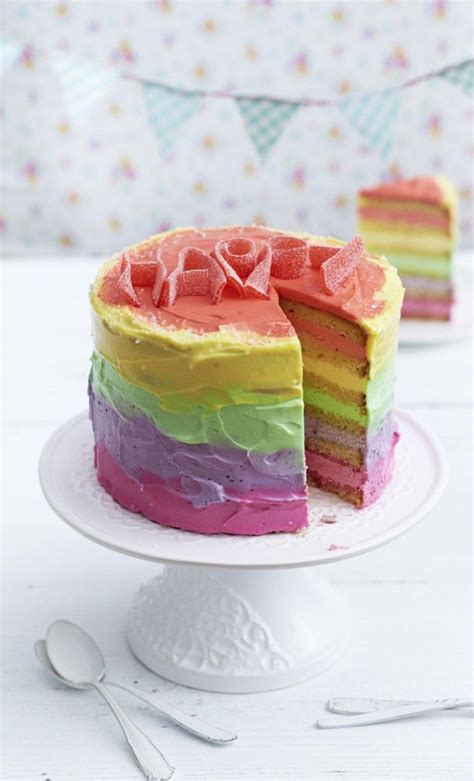 Unsere kuchenelemente hatten nach dem beschneiden. Bunte Be-Happy-Torte Rezept | LECKER | Rezept | Kuchen ...