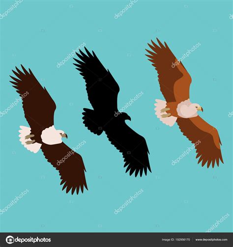 Eagle Vector Illustration Flat Style Profile Side Stock Vector Image By